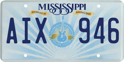 MS license plate AIX946