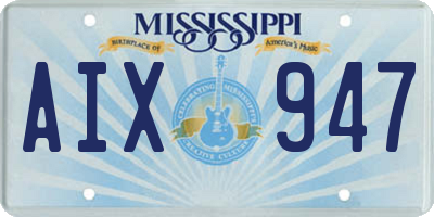 MS license plate AIX947
