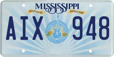MS license plate AIX948