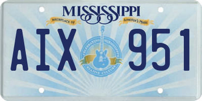 MS license plate AIX951