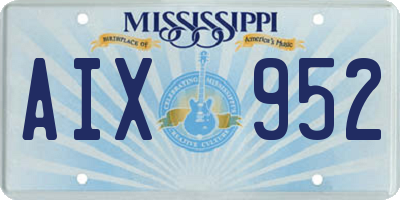 MS license plate AIX952