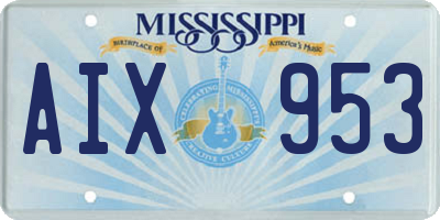 MS license plate AIX953