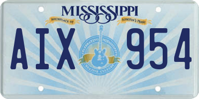 MS license plate AIX954