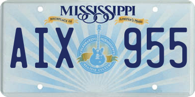 MS license plate AIX955