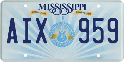 MS license plate AIX959