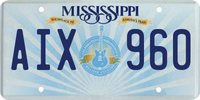 MS license plate AIX960