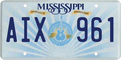 MS license plate AIX961