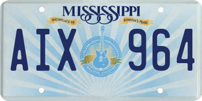 MS license plate AIX964
