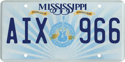 MS license plate AIX966