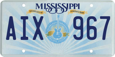 MS license plate AIX967