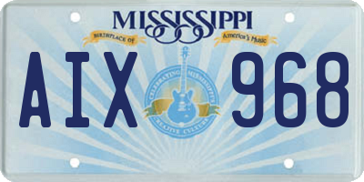 MS license plate AIX968