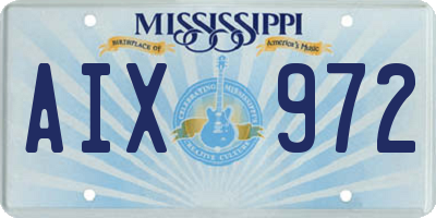 MS license plate AIX972
