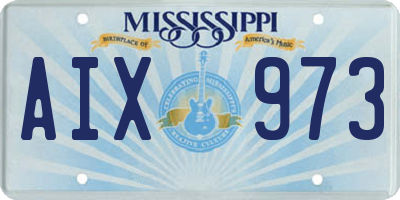 MS license plate AIX973