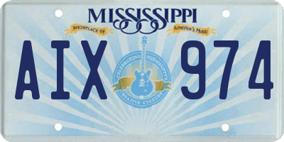 MS license plate AIX974
