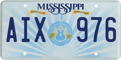 MS license plate AIX976