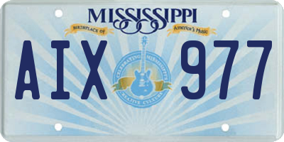 MS license plate AIX977