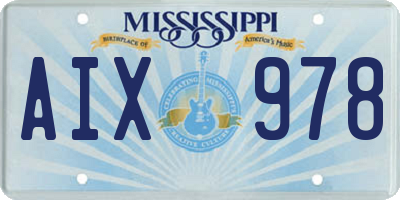 MS license plate AIX978