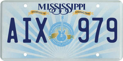 MS license plate AIX979