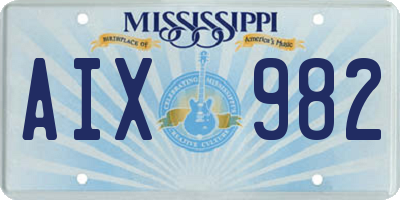 MS license plate AIX982