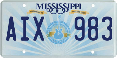 MS license plate AIX983