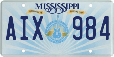 MS license plate AIX984