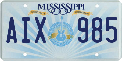 MS license plate AIX985