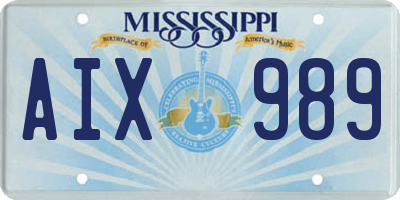 MS license plate AIX989