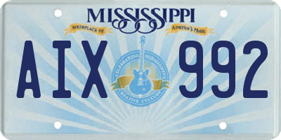 MS license plate AIX992