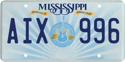 MS license plate AIX996