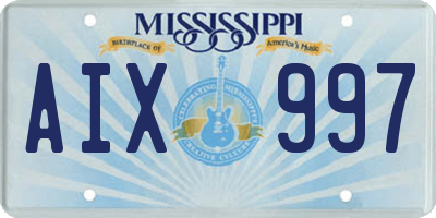 MS license plate AIX997