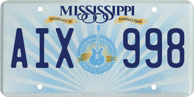 MS license plate AIX998