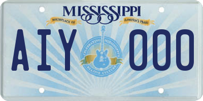 MS license plate AIY000
