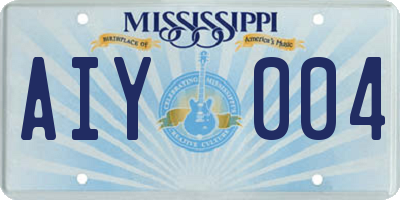 MS license plate AIY004