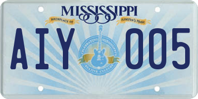MS license plate AIY005