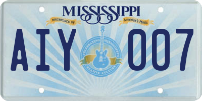 MS license plate AIY007