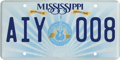 MS license plate AIY008