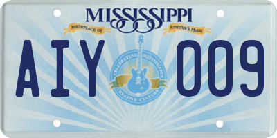 MS license plate AIY009