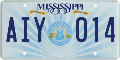 MS license plate AIY014