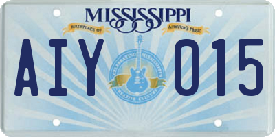 MS license plate AIY015