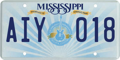 MS license plate AIY018