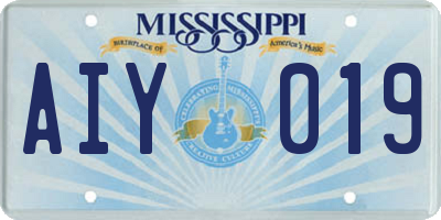 MS license plate AIY019