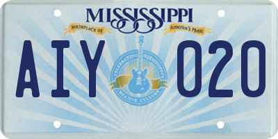 MS license plate AIY020