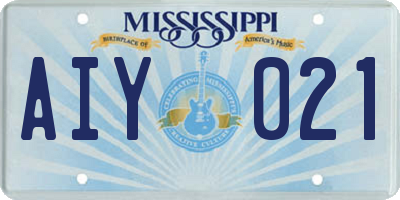 MS license plate AIY021