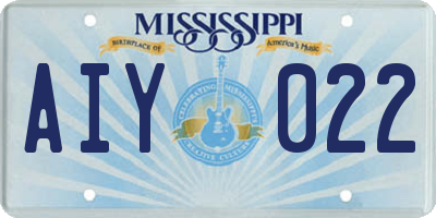 MS license plate AIY022