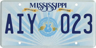 MS license plate AIY023