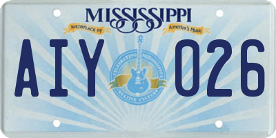 MS license plate AIY026