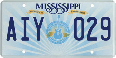 MS license plate AIY029