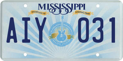 MS license plate AIY031