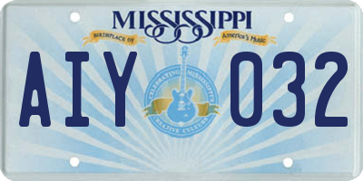 MS license plate AIY032