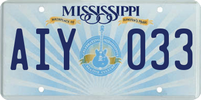 MS license plate AIY033